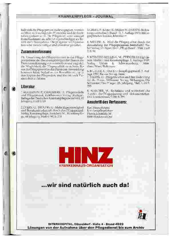 Vorschauseite 6: Die Bedeutung des Pflegeprozesses Chance für Professionalisierung