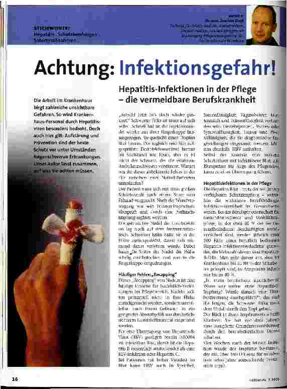 Vorschauseite 1: Achtung: Infektionsgefahr!