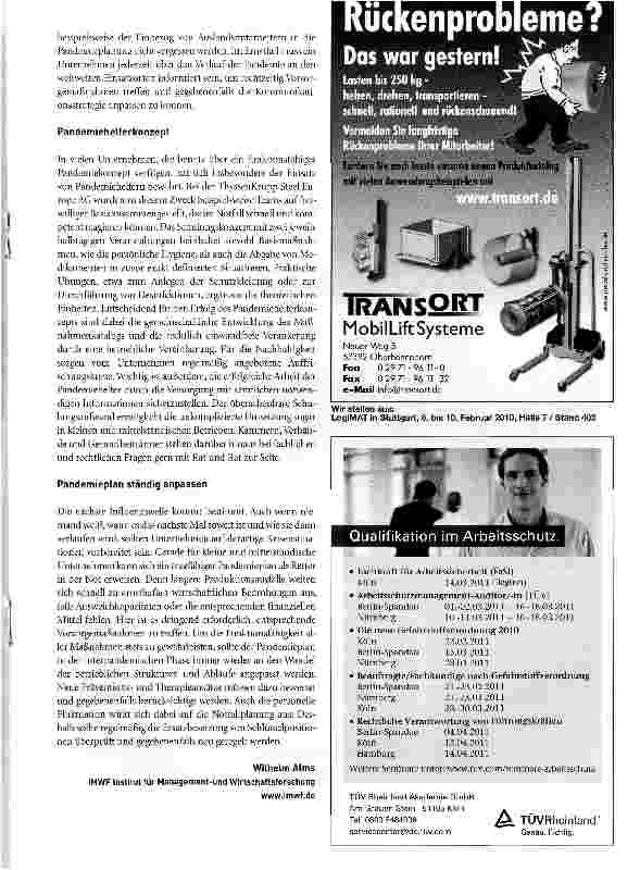 Vorschauseite 3: PandemiefällePlanungslücken jetzt schließen!