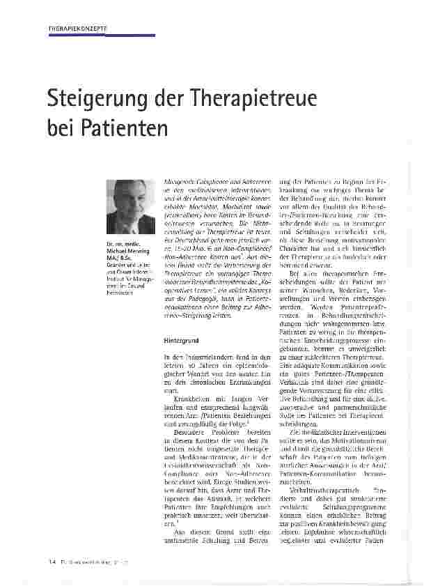 Vorschauseite 1: Steigerung der Therapietreue bei Patienten
