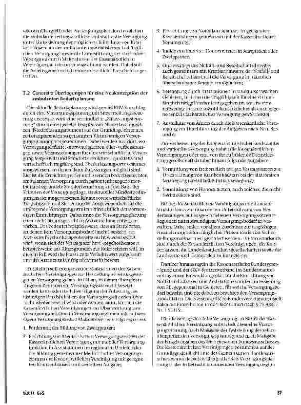Vorschauseite 4: Bedarfsplanung - Das Reformkonzept der Kassenärztlichen Bundesvereinigung