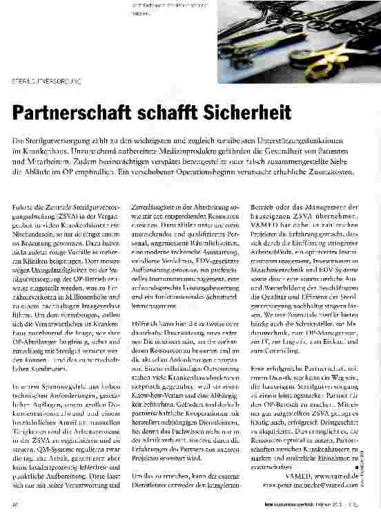 Vorschauseite 1: Partnerschaft schafft Sicherheit