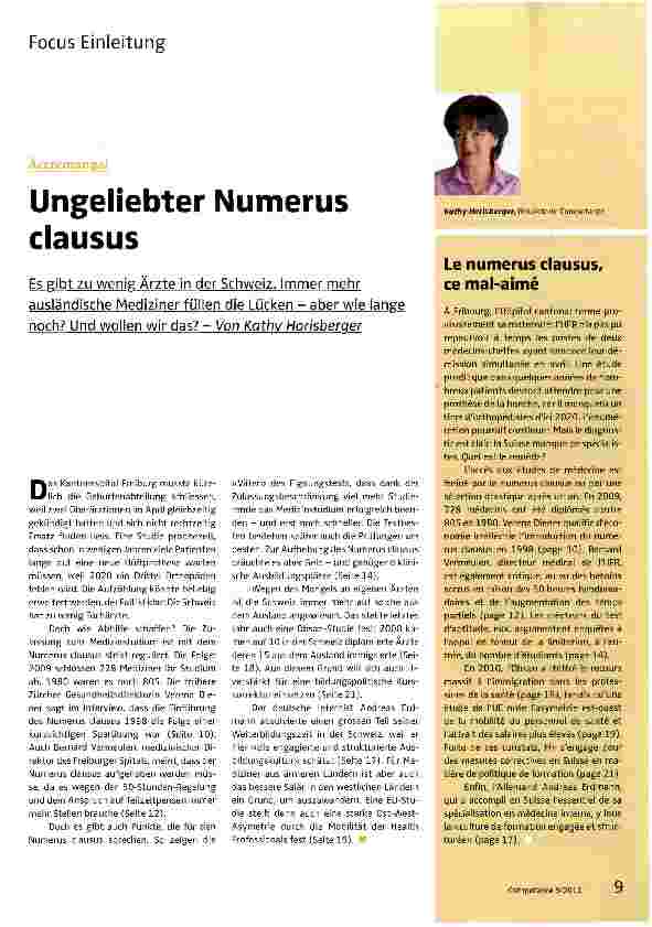 Vorschauseite 1: Ungeliebter Numerus clausus