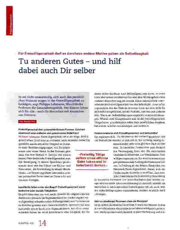 Vorschauseite 1: Tu anderen Gutes - und hilf dabei auch Dir selber