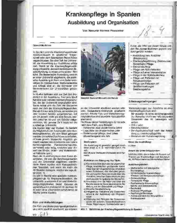 Vorschauseite 1: Krankenpflege in Spanien Ausbildung und Organisation