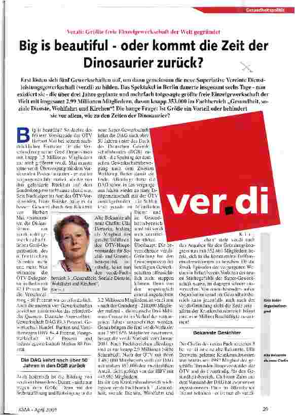 Vorschauseite 1: Big is beautiful - oder kommt die Zeit der Dinosaurier zurück?
