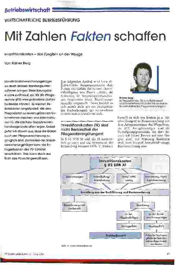 Vorschauseite 1: Mit Zahlen Fakten schaffen Investitutionskosten - das Zünglein an der Waage