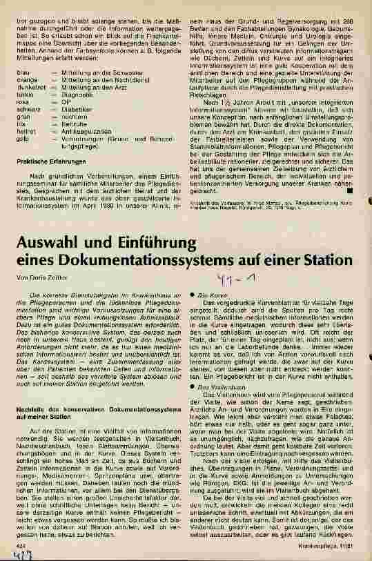 Vorschauseite 2: Standardsystem - ein Informationsmedium und Dokumentationsträger für den Klinikbereich