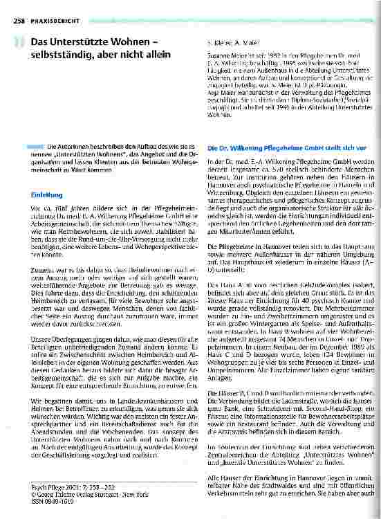 Vorschauseite 1: Das Unterstützte Wohnen - selbständig, aber nicht allein