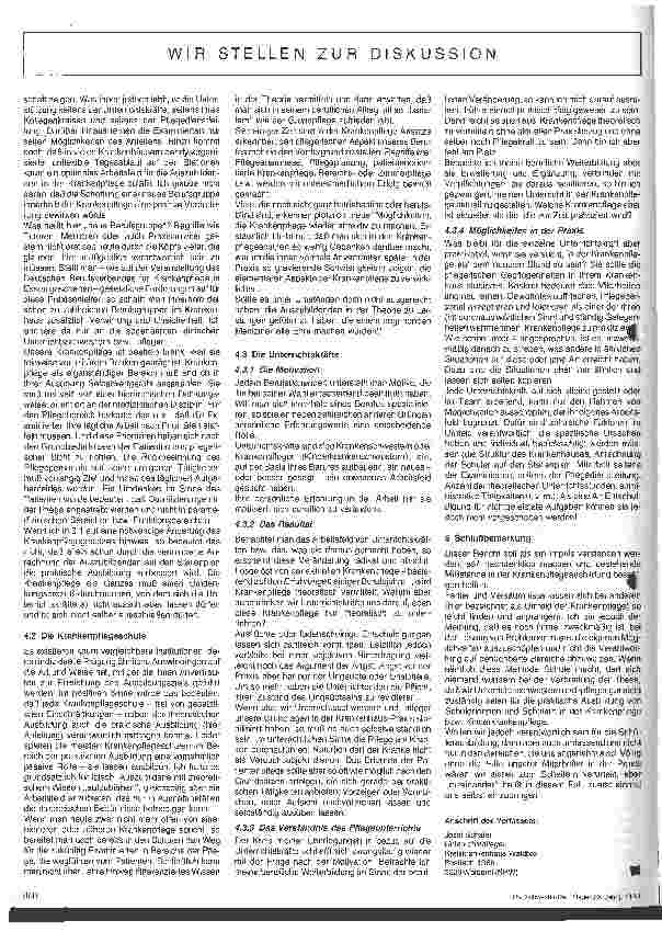 Vorschauseite 2: Praktische Schülerausbildung in der Krankenpflege heute und morgen Oder: Ich bin betroffen