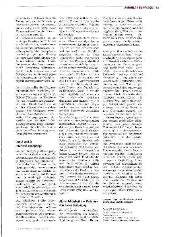 Vorschauseite 3: LymphödemStau im Gewebe