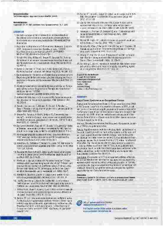 Vorschauseite 5: Karpaltunnelsyndrom als Berufskrankheit