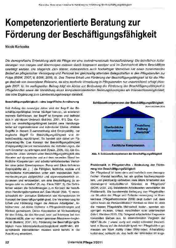 Vorschauseite 1: Kompetenzorientierte Beratung zur Förderung der Beschäftigungsfähigkeit