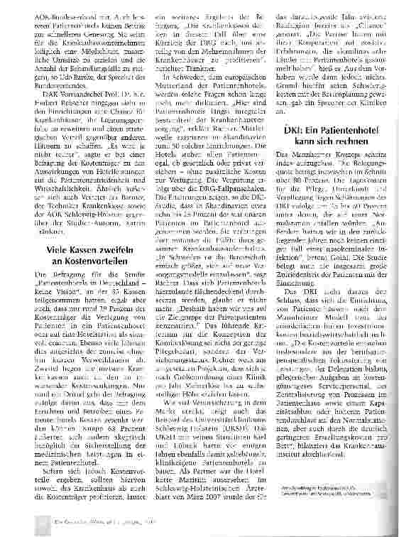 Vorschauseite 3: Patientenhotel: Das besondere Extra