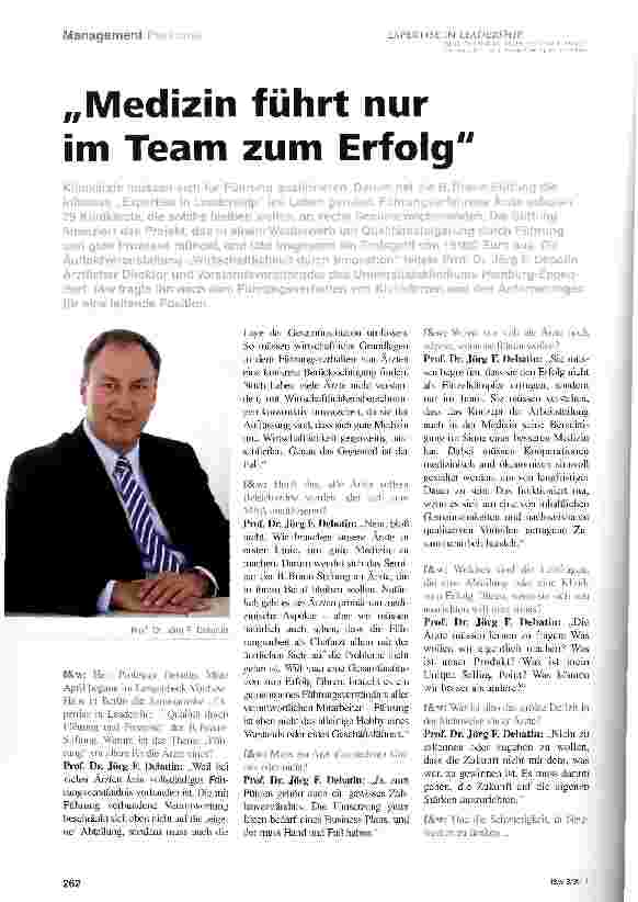 Vorschauseite 1: Medizin führt nur im Team zum Erfolg