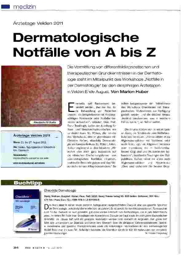 Vorschauseite 1: Dermatologische Notfälle von A bis Z