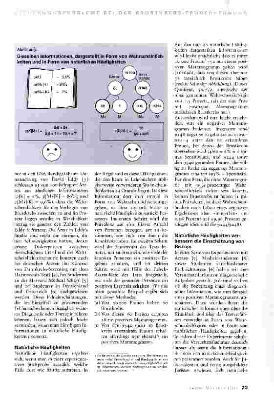 Vorschauseite 2: Positive Mammografie = Brustkrebs?Von den Schwierigkeiten im Umgang mit statistischen Informationen