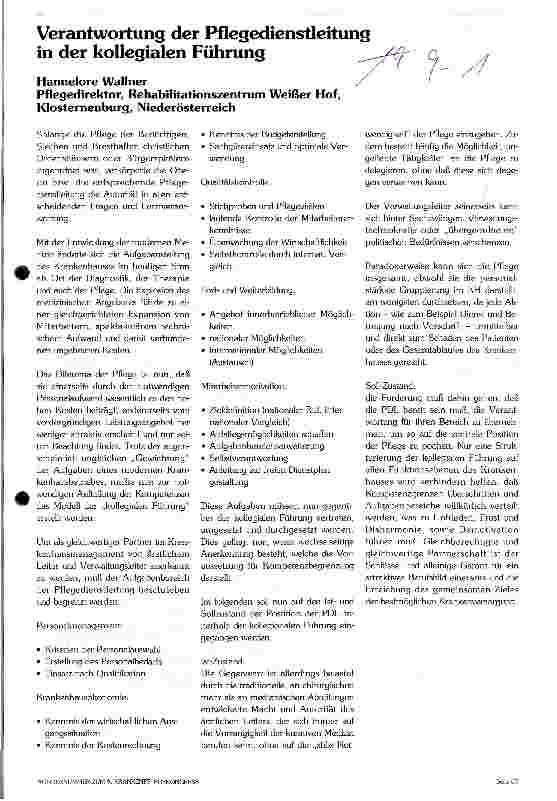 Vorschauseite 1: Verantwortung der Pflegedienstleitung in der kollegialen Führung