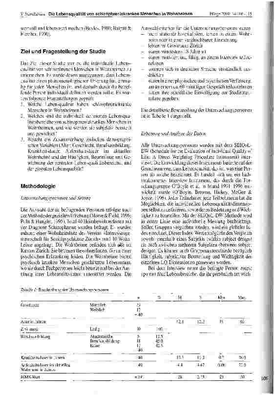 Vorschauseite 3: Die Lebensqualität von schizophreniekranken Menschen in Wohnheimen: Einschätzen von Individuen