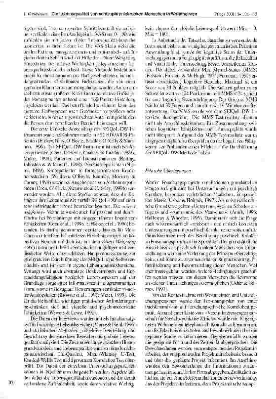Vorschauseite 4: Die Lebensqualität von schizophreniekranken Menschen in Wohnheimen: Einschätzen von Individuen