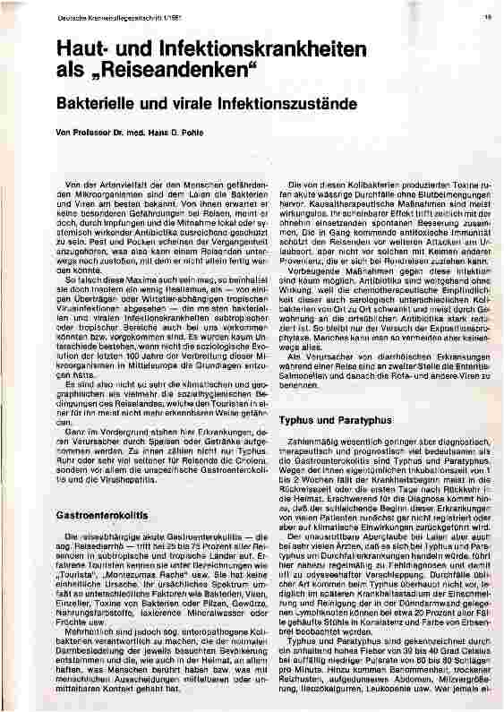 Vorschauseite 1: Hautund Infektionskrankheiten als Reiseandenken Bakterielle und virale Infektionszustände