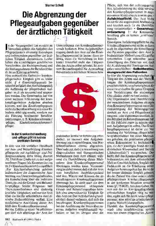 Vorschauseite 1: Die Abgrenzung der Pflegeaufgaben gegenüber der ärztlichen Tätigkeit