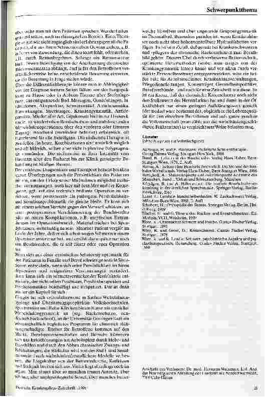 Vorschauseite 5: Das Kreuz mit dem Kreuz Anmerkungen zum leidvollen chronischen Rückenschmerz