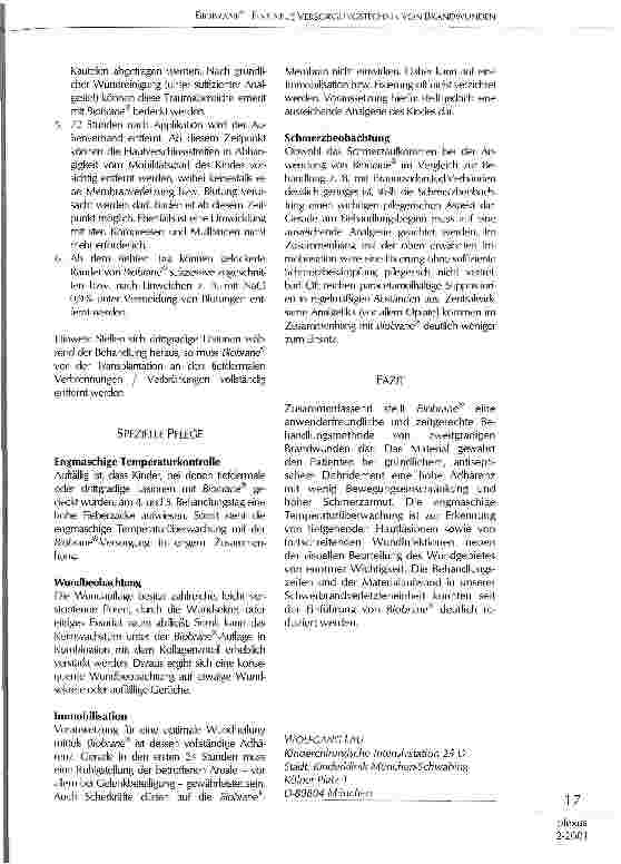 Vorschauseite 3: Biobrane - Eine neue Versorgungstechnik von Brandwunden