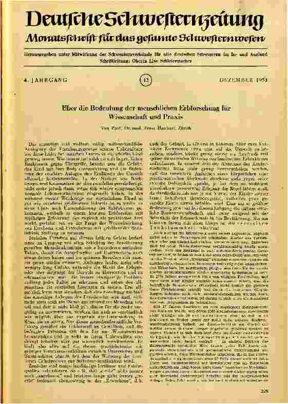 Vorschauseite 1: Über die Bedeutung der menschlichen Erbforschung für Wissenschaft und Praxis