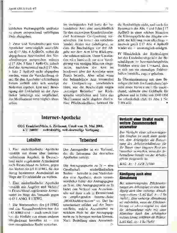 Vorschauseite 1: Internet-Apotheke