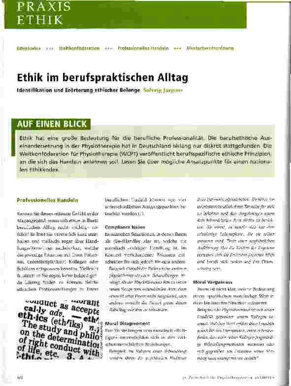 Vorschauseite 1: Ethik im berufspraktischen Alltag
