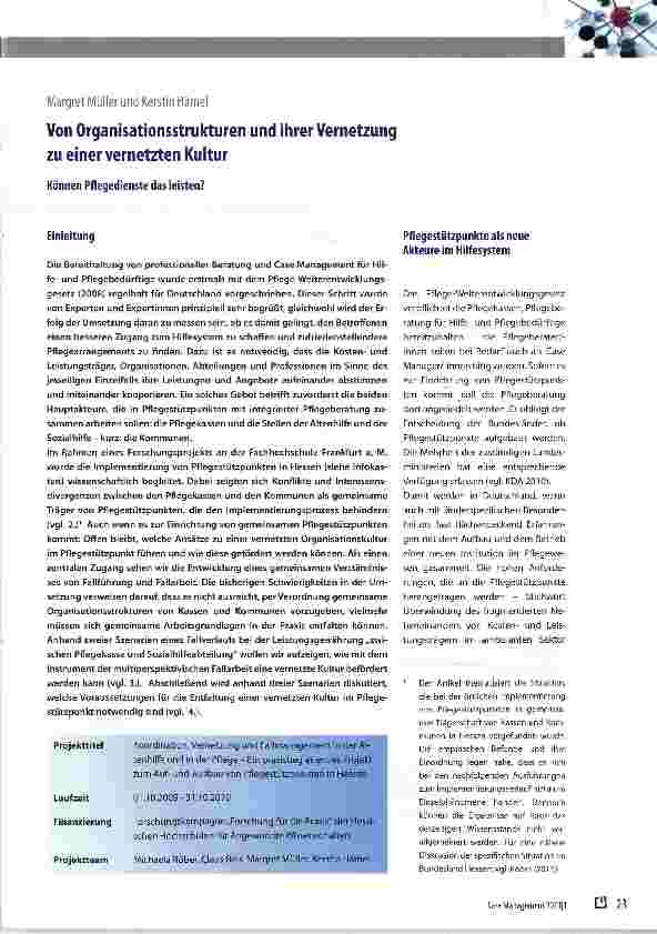 Vorschauseite 1: Von Organisationsstrukturen und ihrer Vernetzung zu einer vernetzten Kultur