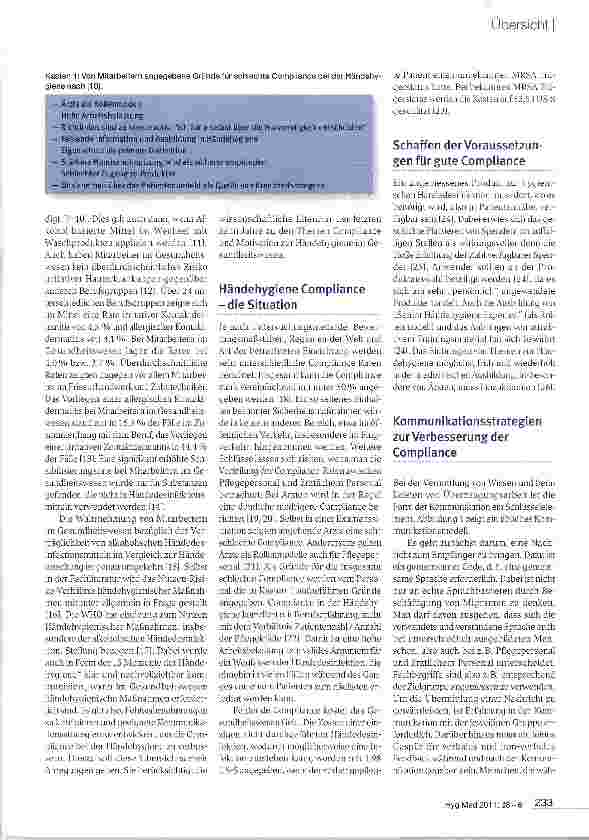 Vorschauseite 2: Motivation und Kommunikation zur Verbesserung der Compliance bei der Händehygiene