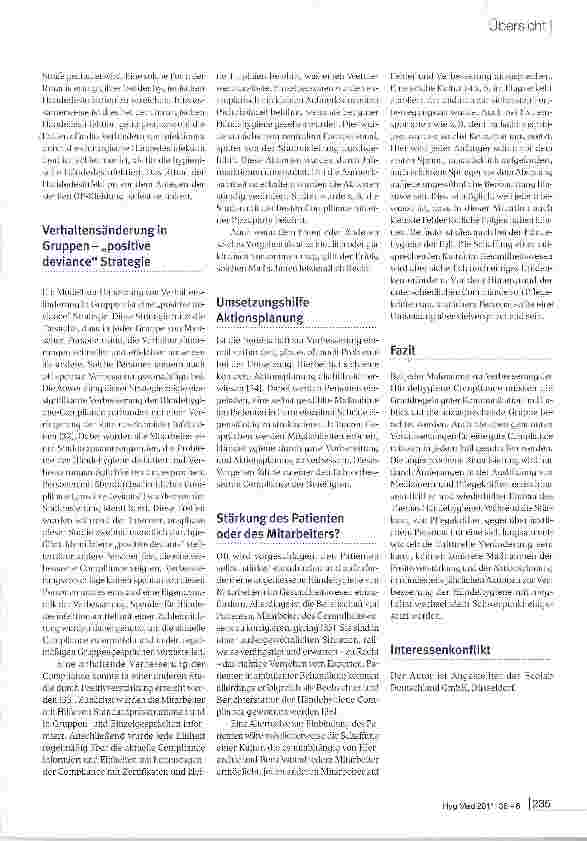 Vorschauseite 4: Motivation und Kommunikation zur Verbesserung der Compliance bei der Händehygiene