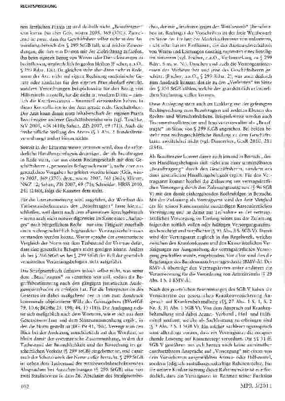 Vorschauseite 6: Strafbarkeit des Vertragsarztes bei Vergünstigungsabsprachen mit Hilfsmittellieferanten