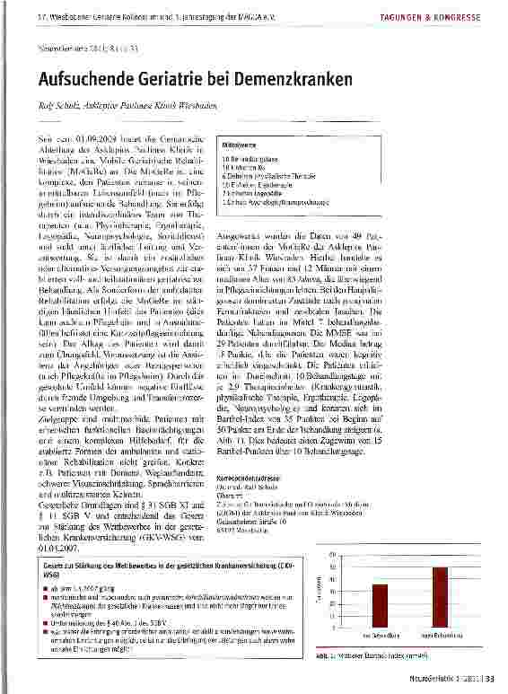 Vorschauseite 1: Aufsuchende Geriatrie bei Demenzkranken