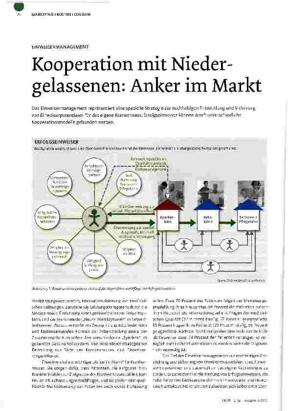 Vorschauseite 1: Kooperation mit Niedergelassenen: Anker im Markt