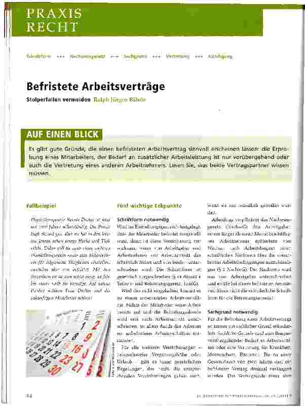 Vorschauseite 1: Befristete Arbeitsverträge