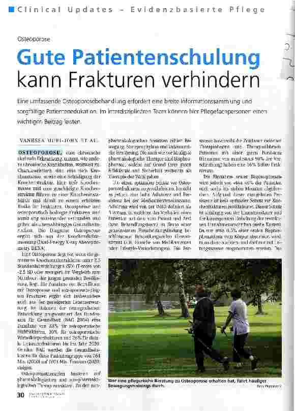 Vorschauseite 1: Gute Patientenschulung kann Frakturen verhindern
