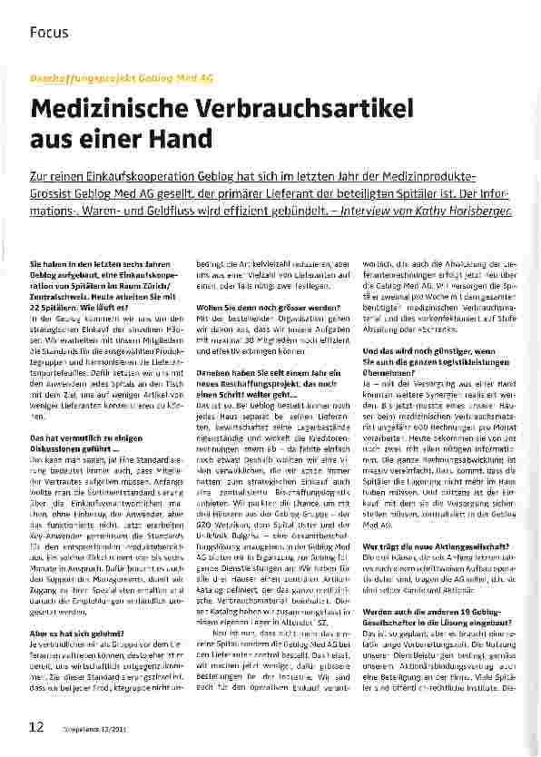 Vorschauseite 1: Medizinische Verbrauchsartikel aus einer Hand