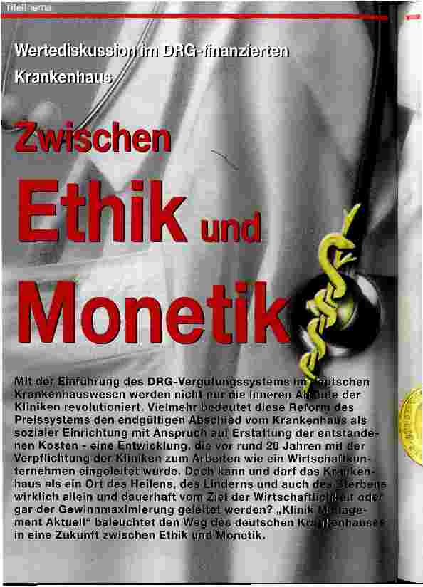 Vorschauseite 1: Zwischen Ethik und Monetik