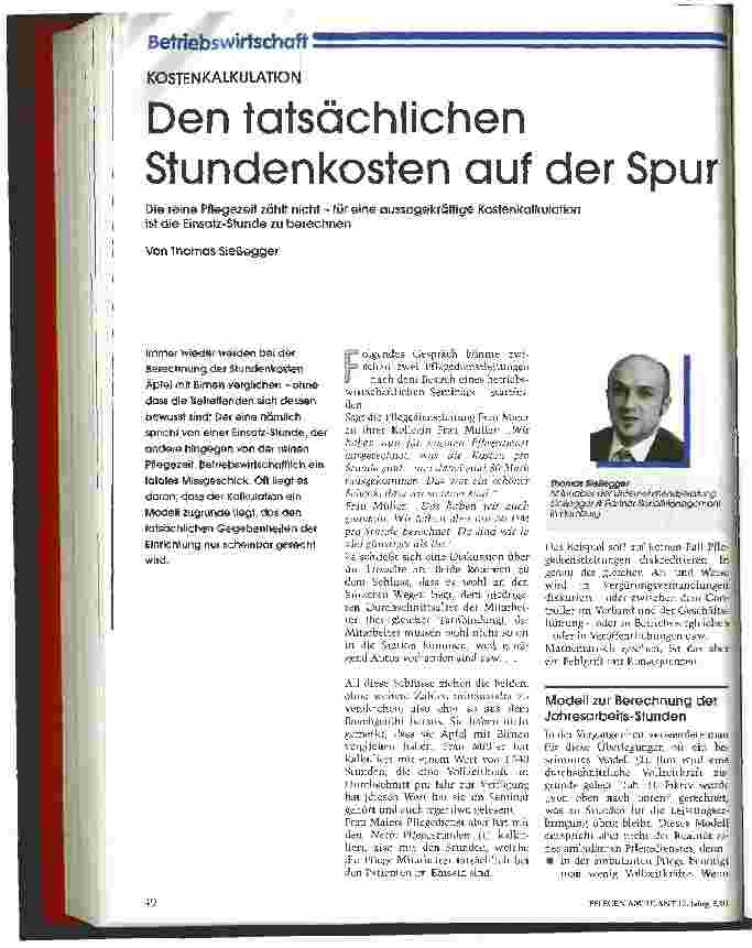 Vorschauseite 1: Den tatsächlichen Stundenkosten auf der Spur Kostenkalkulation