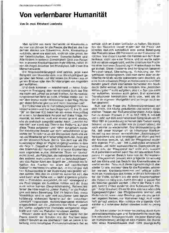 Vorschauseite 1: Von verlernbarer Humanität
