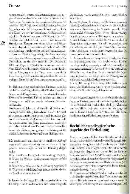 Vorschauseite 2: Tierische Hausgenossen Individuelle Wunschvorstellung oder Normalität in Altenund Pflegeheimen?