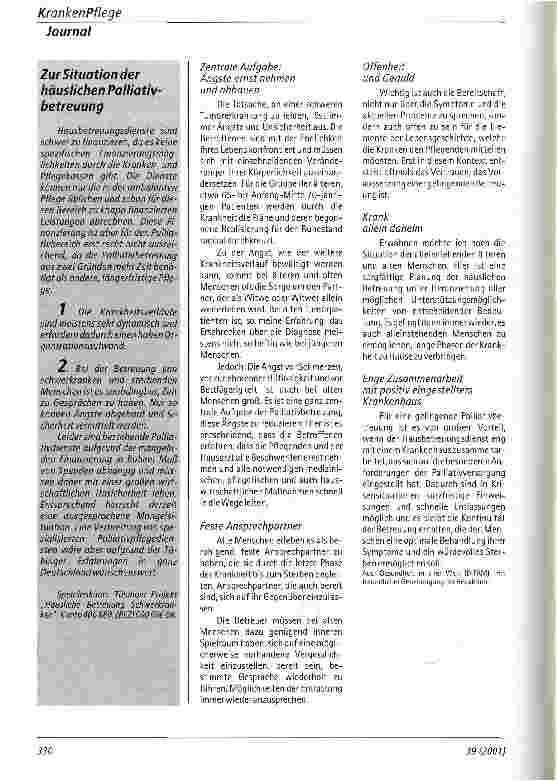 Vorschauseite 3: Keine Angst vor der Entlassung Palliativ-Pflege