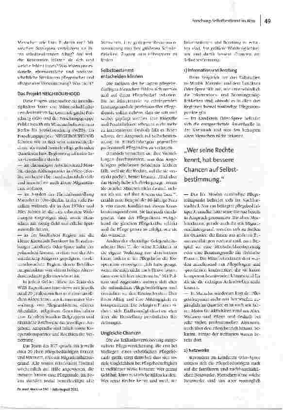 Vorschauseite 2: Selbstbestimmt trotz Armut, Alter, Krankheit?