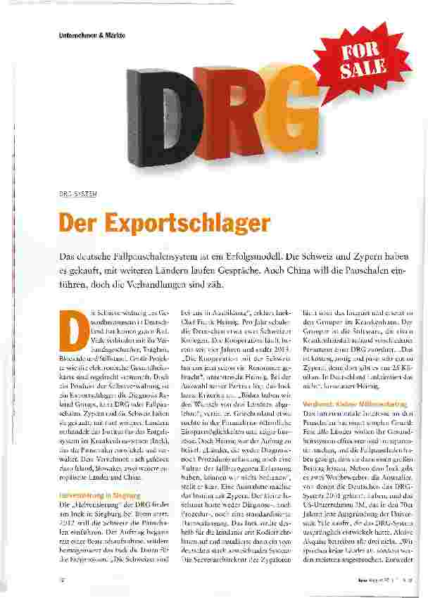 Vorschauseite 1: Der Exportschlager