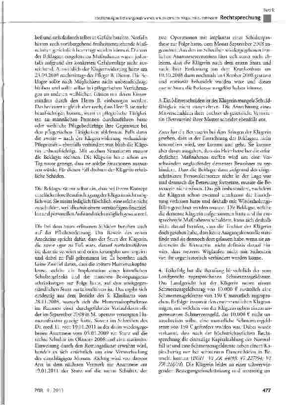 Vorschauseite 4: Verpflichtung zu Sicherungsmaßnahmen, um ein erneutes Weglaufen zu verhindernBGB §253, § 280 Abs. 1