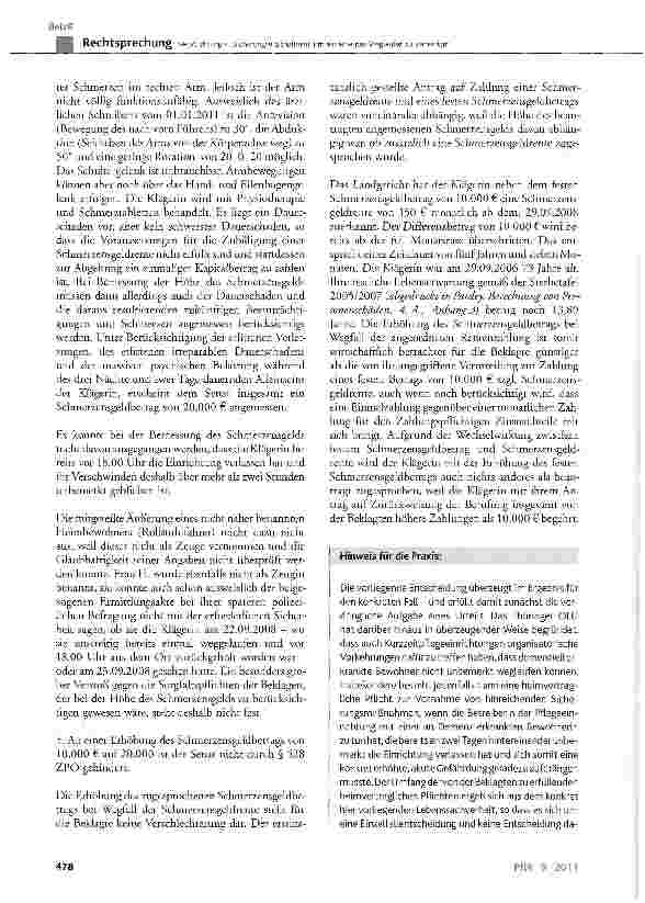 Vorschauseite 5: Verpflichtung zu Sicherungsmaßnahmen, um ein erneutes Weglaufen zu verhindernBGB §253, § 280 Abs. 1