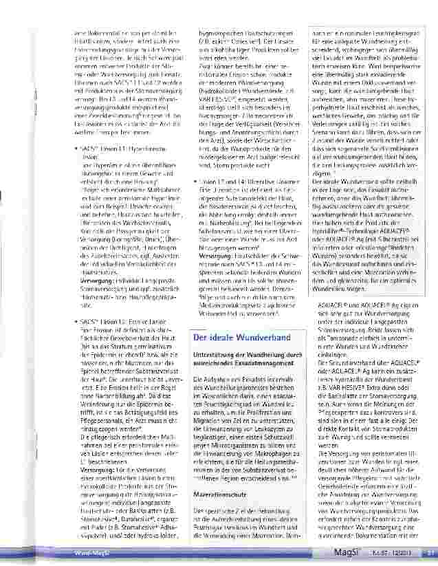 Vorschauseite 2: Klassifikation und Versorgung von peristomalen Hautläsionen nach SACS™-Produkte aus derStomaoder Wundversorgung?